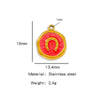 Stainless Steel Jewelry Accessories Vacuum Plated Dripping Oil Horseshoe Bracelet Necklace Earrings Pendant