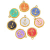 Stainless Steel Jewelry Accessories Vacuum Plated 18K Gold Bracelet Necklace Earrings Pendant Dripping Oil Sailor Style