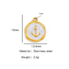 Stainless Steel Jewelry Accessories Vacuum Plated 18K Gold Bracelet Necklace Earrings Pendant Dripping Oil Sailor Style