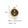 Stainless Steel Jewelry Accessories Vacuum Plated 18K Gold Bracelet Necklace Earrings Pendant Dripping Oil Sailor Style
