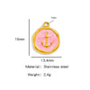 Stainless Steel Jewelry Accessories Vacuum Plated 18K Gold Bracelet Necklace Earrings Pendant Dripping Oil Sailor Style