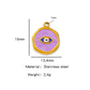 Stainless Steel Jewelry Accessories Vacuum Plated 18K Gold Bracelet Necklace Earrings Pendant With Devil's Eye Shape And Dripping Oil Design