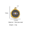 Stainless Steel Jewelry Accessories Vacuum Plated 18K Gold Bracelet Necklace Earrings Pendant With Devil's Eye Shape And Dripping Oil Design