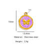 Stainless Steel Jewelry Accessories Vacuum Plated 18K Gold Butterfly Heart Dripping Oil Style Bracelet Necklace Earrings Pendant