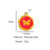 Stainless Steel Jewelry Accessories Vacuum Plated 18K Gold Butterfly Heart Dripping Oil Style Bracelet Necklace Earrings Pendant