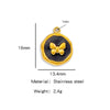 Stainless Steel Jewelry Accessories Vacuum Plated 18K Gold Butterfly Heart Dripping Oil Style Bracelet Necklace Earrings Pendant