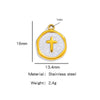 Stainless Steel Jewelry Accessories Vacuum Plated 18K Gold Cross Bracelet Necklace Earrings Pendant With Dripping Oil Design