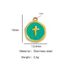 Stainless Steel Jewelry Accessories Vacuum Plated 18K Gold Cross Bracelet Necklace Earrings Pendant With Dripping Oil Design