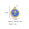 Stainless Steel Jewelry Accessories Vacuum Plated 18K Gold Cross Bracelet Necklace Earrings Pendant With Dripping Oil Design
