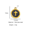 Stainless Steel Jewelry Accessories Vacuum Plated 18K Gold Cross Bracelet Necklace Earrings Pendant With Dripping Oil Design