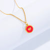 Stainless Steel Jewelry Accessories Vacuum Plated 18K Gold Heart Dripping Oil Bracelet Necklace Earrings Pendant