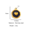Stainless Steel Jewelry Accessories Vacuum Plated 18K Gold Heart Dripping Oil Bracelet Necklace Earrings Pendant
