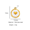 Stainless Steel Jewelry Accessories Vacuum Plated 18K Gold Heart Dripping Oil Bracelet Necklace Earrings Pendant