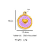 Stainless Steel Jewelry Accessories Vacuum Plated 18K Gold Heart Dripping Oil Bracelet Necklace Earrings Pendant