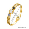 Stainless Steel Jewelry Bracelet Fashion Retro Style With Five Petal Flower And Wheat Ear Pattern Gold Plated
