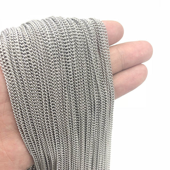 Stainless Steel Jewelry Chain For Men And Women Simple Fashion Nonfading Electroplated Diy