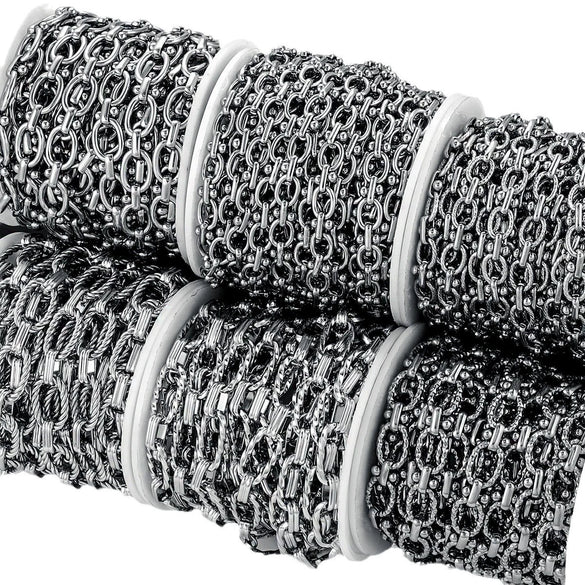 Stainless Steel Jewelry Chain With Egg Clasp Barbell For Punk Style Electrolytic Polishing Treatment