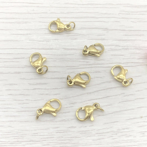 Stainless Steel Jewelry Connecting Buckle With Lobster Buckle And Real Gold Vacuum Electroplating Fashion Geometric Style