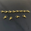 Stainless Steel Jewelry Connecting Buckle With Lobster Buckle And Real Gold Vacuum Electroplating Fashion Geometric Style