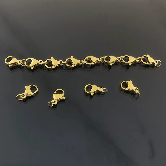 Stainless Steel Jewelry Connecting Buckle With Lobster Buckle And Real Gold Vacuum Electroplating Fashion Geometric Style