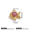 Stainless Steel Jewelry Cute Cartoon Fish Pendant With Dripping Oil Design For Diy Necklace Bracelet Bag