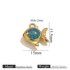Stainless Steel Jewelry Cute Cartoon Fish Pendant With Dripping Oil Design For Diy Necklace Bracelet Bag
