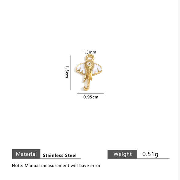 Stainless Steel Jewelry Cute Cartoon Pendant Handmade Diy Necklace With Totem Pattern And Dripping Oil Design