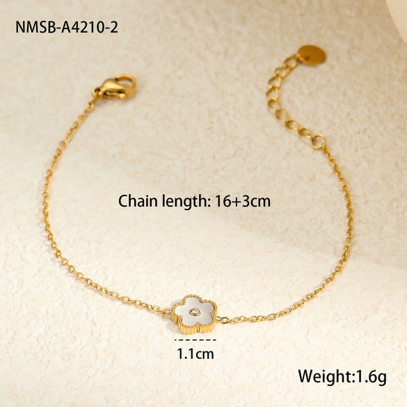 Stainless Steel Jewelry Flower Pattern Pendant Necklace Bracelet Earrings Electroplated For Women