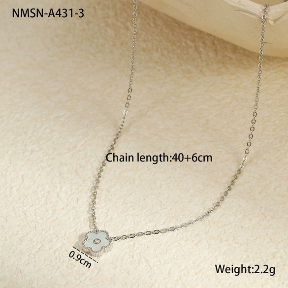 Stainless Steel Jewelry Flower Pattern Pendant Necklace Bracelet Earrings Electroplated For Women