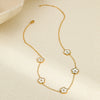 Stainless Steel Jewelry Flower Pattern Pendant Necklace Bracelet Earrings Electroplated For Women