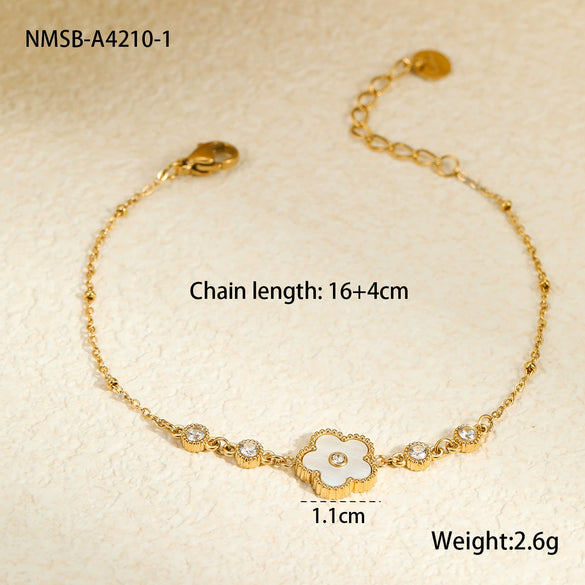 Stainless Steel Jewelry Flower Pattern Pendant Necklace Bracelet Earrings Electroplated For Women