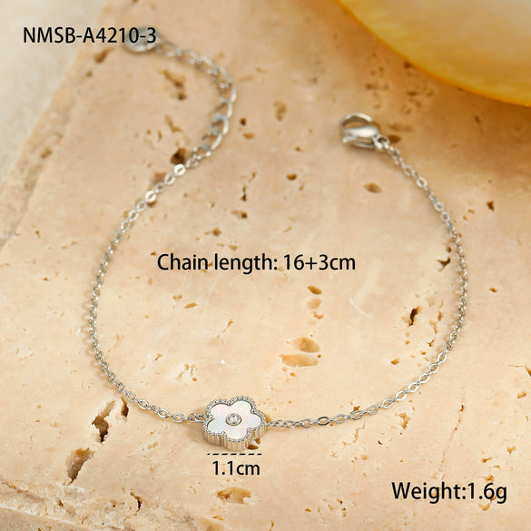Stainless Steel Jewelry Flower Pattern Pendant Necklace Bracelet Earrings Electroplated For Women