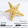 Stainless Steel Jewelry Geometric Ring Marine Series Starfish And Conch Electroplated