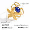 Stainless Steel Jewelry Geometric Ring Marine Series Starfish And Conch Electroplated
