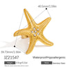 Stainless Steel Jewelry Geometric Ring Marine Series Starfish And Conch Electroplated