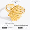 Stainless Steel Jewelry Geometric Ring Marine Series Starfish And Conch Electroplated