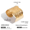 Stainless Steel Jewelry Modern Normcore Glossy Wavy Line Open Bracelet With Electroplating Design