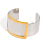 Stainless Steel Jewelry Open Bracelet With 18K Gold Electroplated And Geometric Original Design