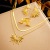 Stainless Steel Jewelry Set With Electroplating Earrings Necklaces And Hand Accessories
