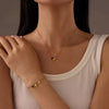 Stainless Steel Jewelry Set With Natural Stone Pearls Electroplated For Women Fashion Light Luxury Bracelets And Necklace