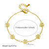 Stainless Steel Jewelry Set With Plants And Flowers Pattern Necklace Earring Bracelet For Women