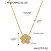 316L Stainless Steel Jewelry Set With Plum Blossom Inlaid Zircon For Women Light Luxury Style Electroplated