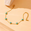 Stainless Steel Jewelry Set With Retro Style Including Round Earrings Clavicle Chain And Bracelet Electroplated