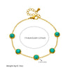 Stainless Steel Jewelry Set With Retro Style Including Round Earrings Clavicle Chain And Bracelet Electroplated