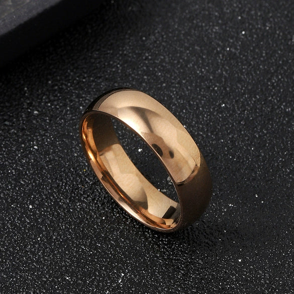Stainless Steel Jewelry Simple Bright Surface Inner And Outer Arc Plain Ring Titanium Steel Ring Couple Ring Ring