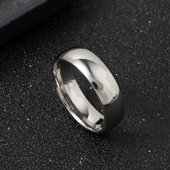 Stainless Steel Jewelry Simple Bright Surface Inner And Outer Arc Plain Ring Titanium Steel Ring Couple Ring Ring