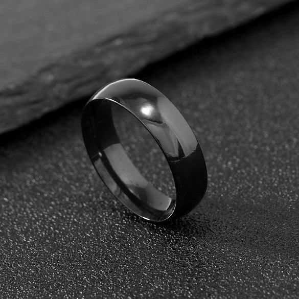 Stainless Steel Jewelry Simple Bright Surface Inner And Outer Arc Plain Ring Titanium Steel Ring Couple Ring Ring