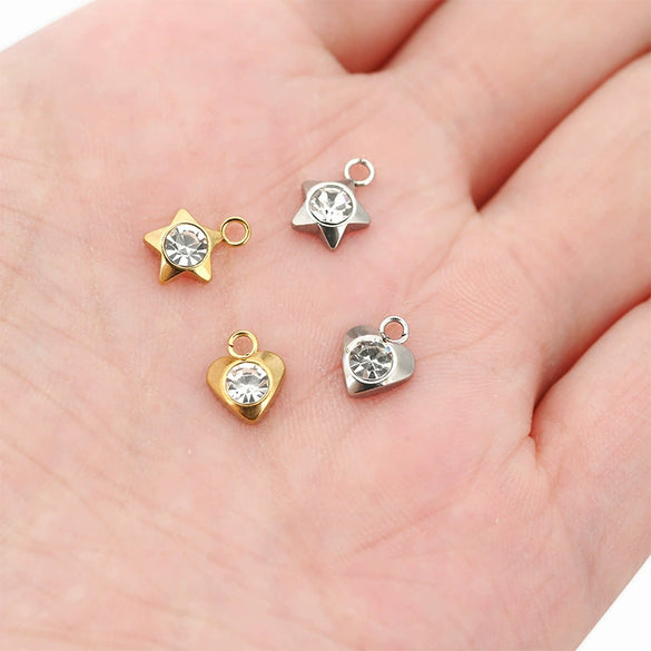 Stainless Steel Jewelry With Diamond Inlay And Love Star Pattern For Accessories