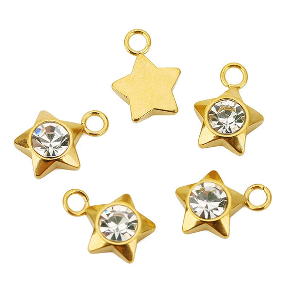 Stainless Steel Jewelry With Diamond Inlay And Love Star Pattern For Accessories