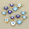 Stainless Steel Jewelry With Eyes Pattern Oil Dripping Craft Round Heart Fivepointed Star Pendant Bracelet Necklace